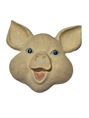 Pig Face Magnet Hand Painted Resin Cute Kitchen Decor Fridge Farm Animal Hog